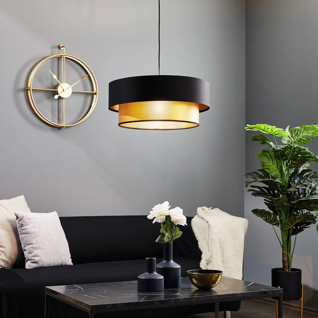 Lampada a sospensione Dorina Maco Design, dimmerabile, Nero, Soggiorno / Sala da pranzo, Plastica, Moderno, Lampada a sospensione
