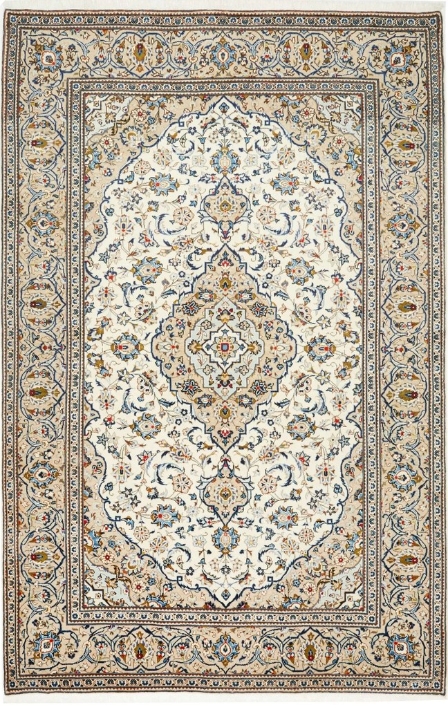 Kashan Tappeto 200 x 300 Beige (Iran) Annodato A Mano