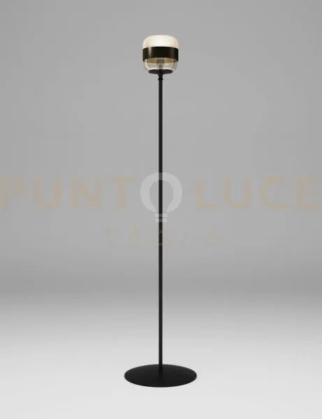 Futura lampada da terra p ambra ottone montatura nero opaco 1 luce ...