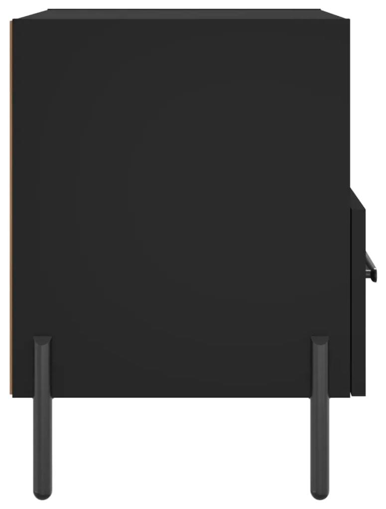 Comodino nero 40x35x47,5 cm in legno multistrato