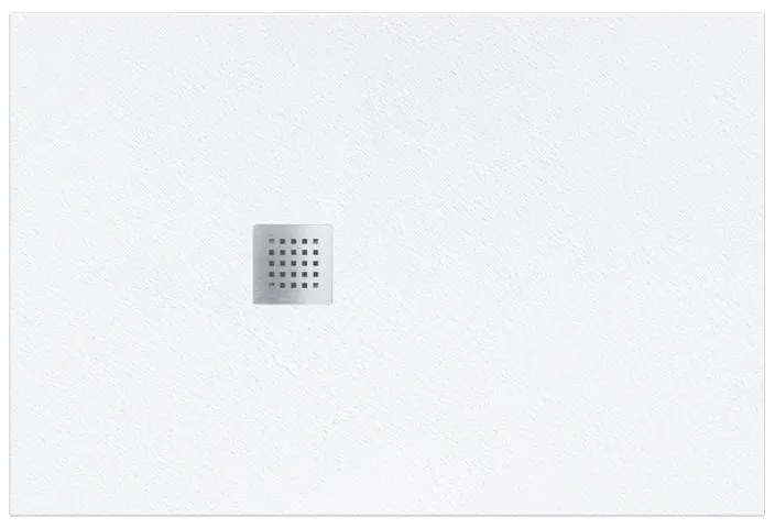Piatto doccia in resina Strato bianco L 160 x L 100 x H 3 cm effetto pietra