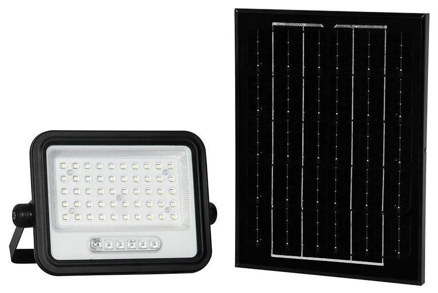 Faretto solare dimmerabile a LED 100W/3,2V IP65 5000 mAh nero + telecomando