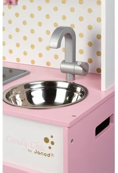 Janod - Cucina in legno con piano cottura a LED CANDY CHIC