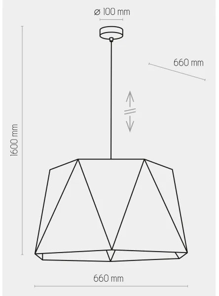 Lampadario su filo  IVO 1xE27/25W/230V nero/oro