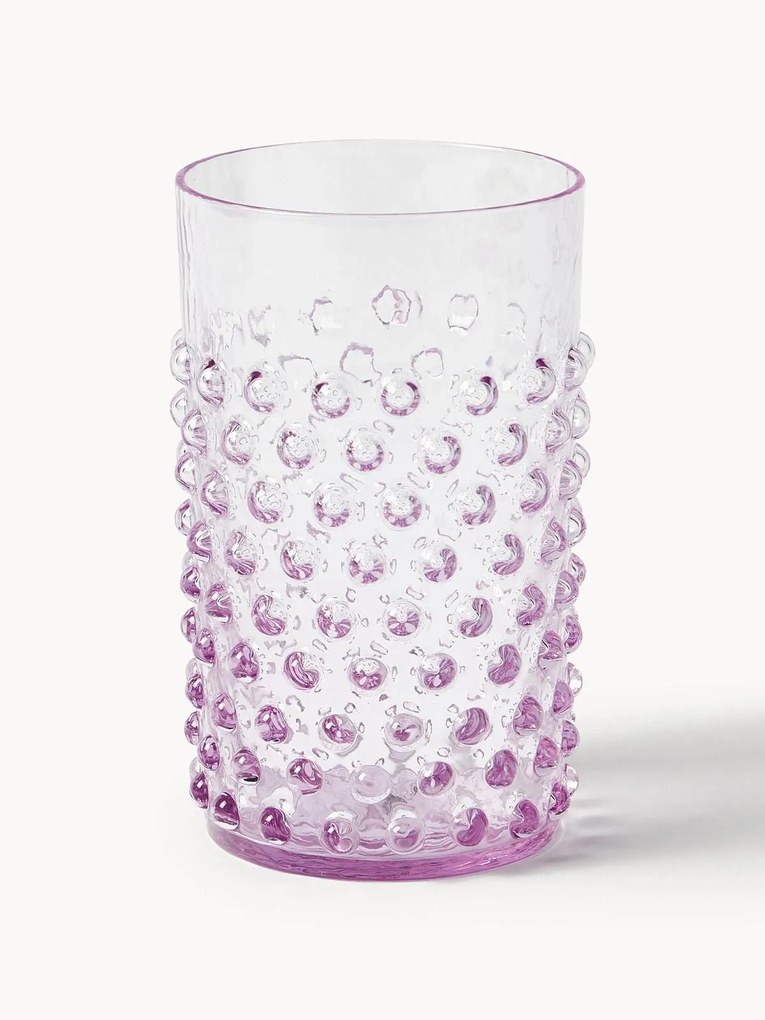 Bicchieri per acqua fatti a mano con rilievo Hobnail 6 pz