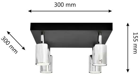 Faretto LED TUNE 4xGU10/4,8W/230V cromo opaco/nero