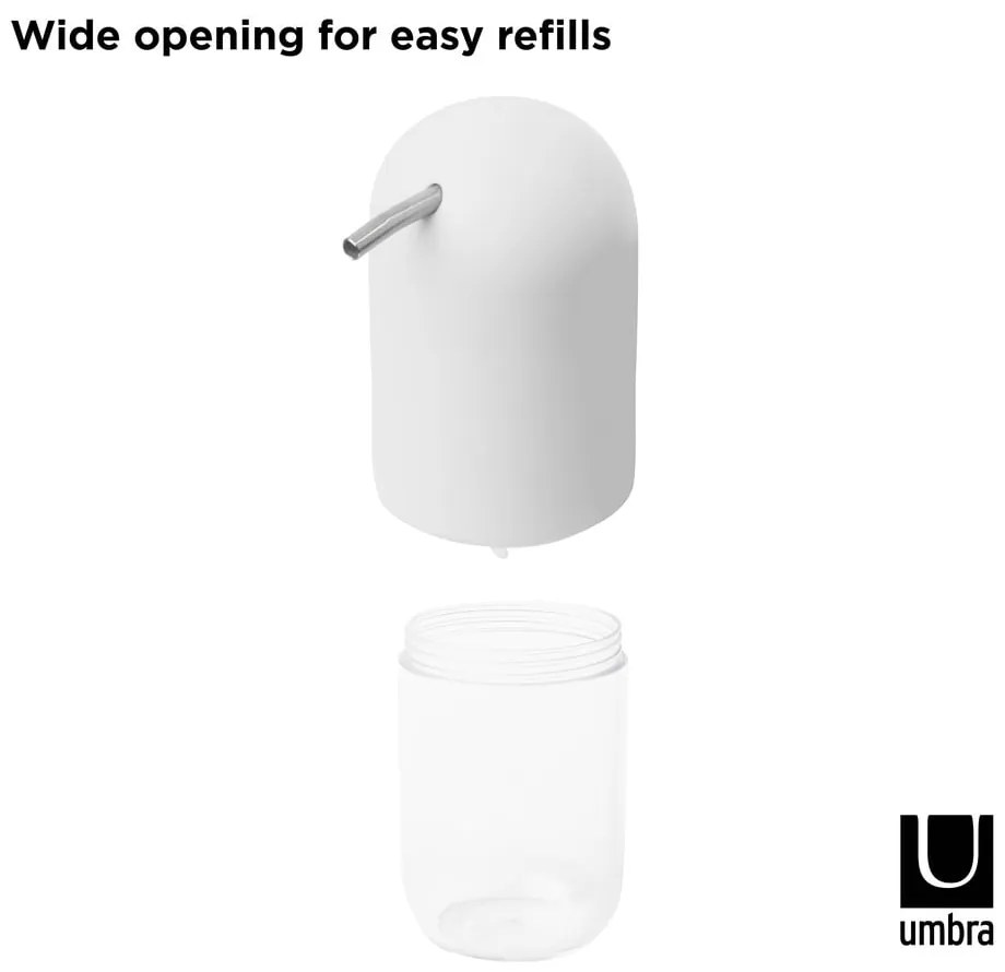 Dispenser di sapone in plastica bianca 230 ml Touch - Umbra