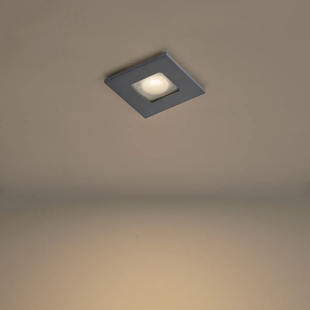 Set di 6 faretti da incasso moderni canna di fucile quadrati IP44 - Qure