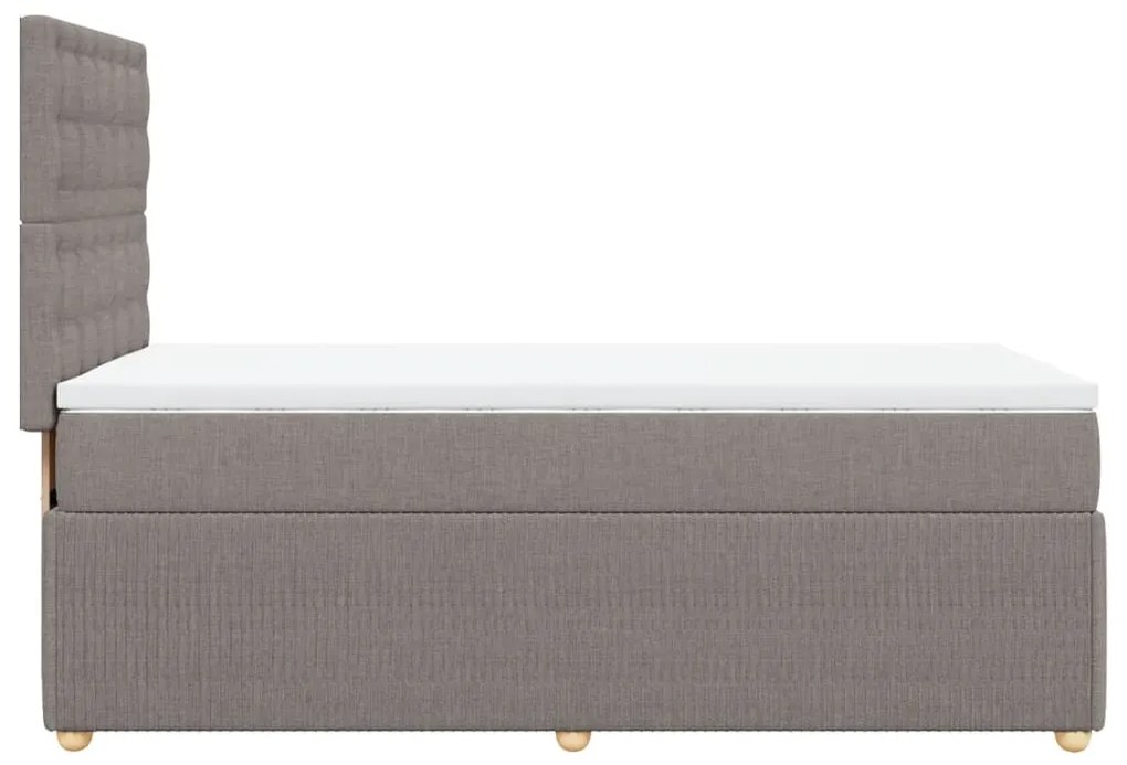 Giroletto a molle con materasso tortora 90x190 cm in tessuto