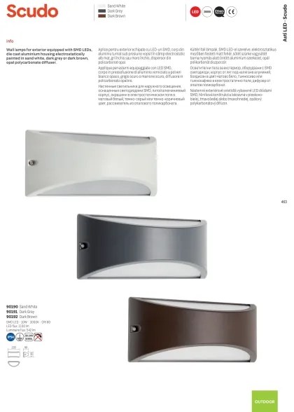 Redo 90192 - Applique a LED da esterno SCUDO LED/10W/230V 3000K IP54 marrone