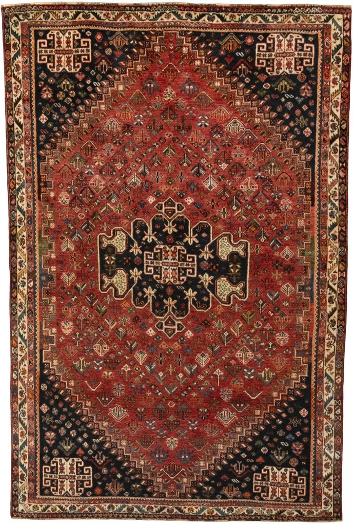 Shiraz Tappeto persiano 170x250 Rosso (Iran) Annodato A Mano