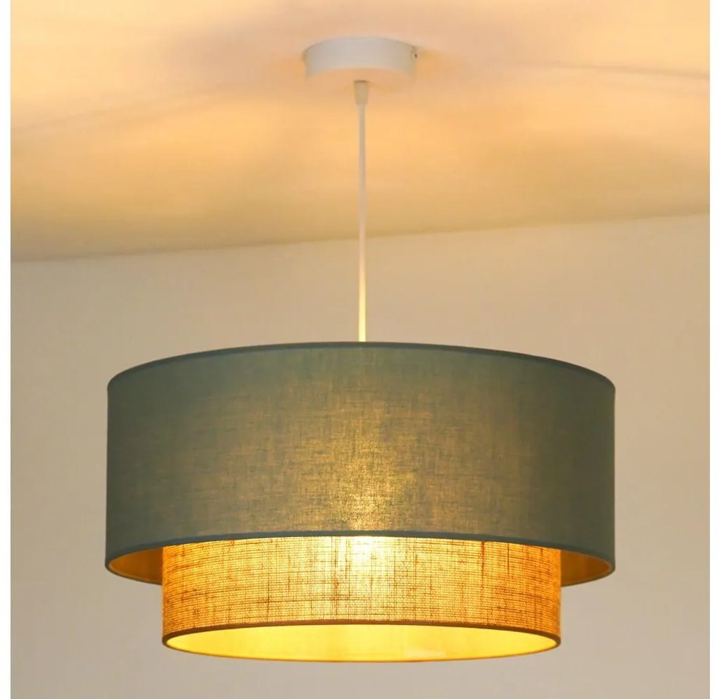 Duolla - Lampadario a sospensione con filo BOHO 1xE27/15W/230V diametro 45 cm verde/marrone