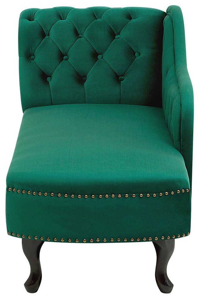 Chaise longue sinistra in velluto verde NIMES Beliani