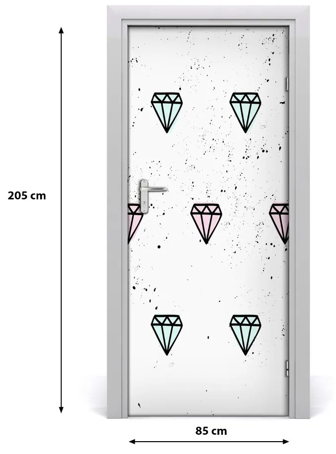Poster adesivo per porta Diamanti a casa 85x205 cm