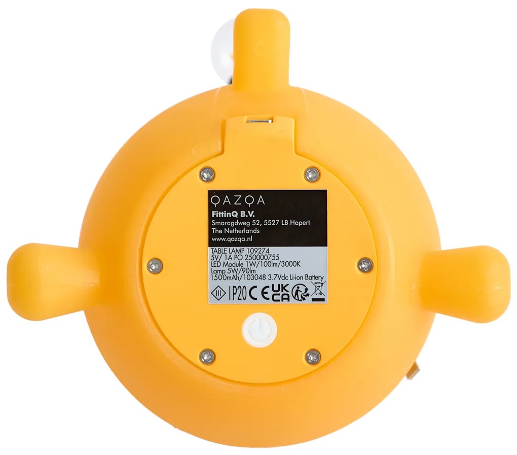 Lampada da tavolo moderna gialla con LED ricaricabile - Bulby