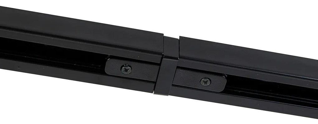 Sistema di illuminazione a binario moderno con 6 faretti neri monofase 200 cm - Iconic Jeana