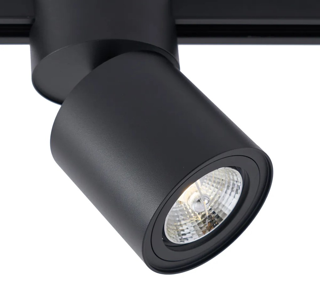 Faretto nero moderno per sistema a binario monofase GU10 70mm - Iconic Roto