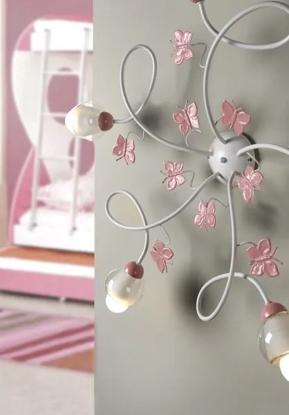 ONLI - Lampadario a plafone per bambini BUTTERFLY 5xE14/6W/230V