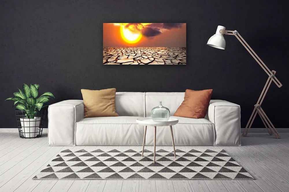 Quadro su tela Paesaggio del deserto del sole 100x50 cm