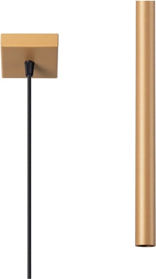 Lampadario dorato in metallo Fideus – Sollux