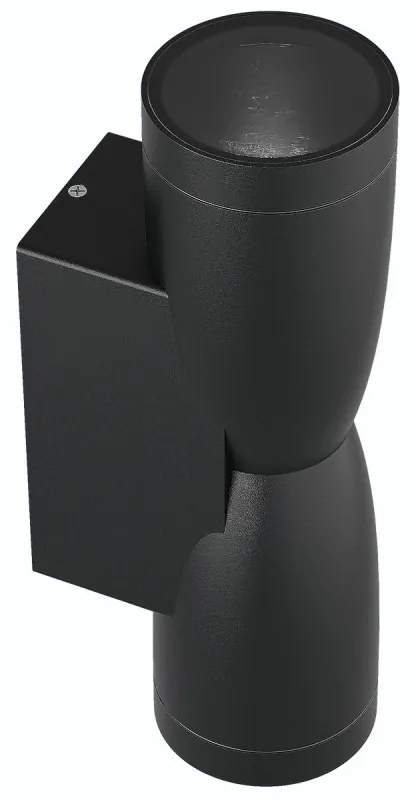 Applique Conica a Clessidra Bidirezionale, IP65 GU10 - Nera Colore del corpo Nero