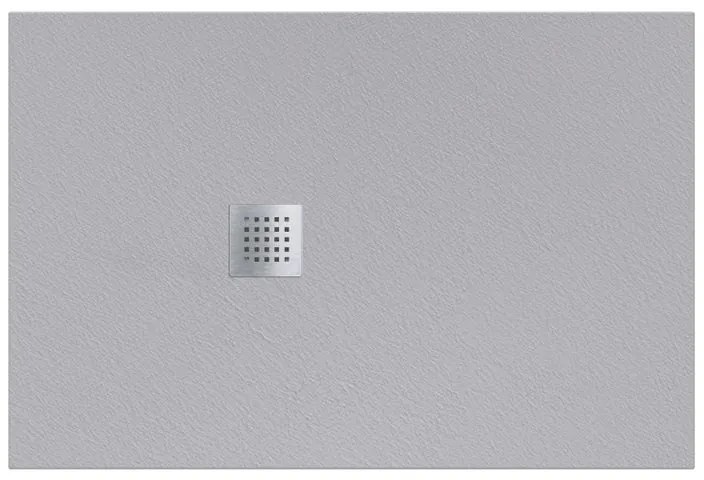 Piatto doccia in resina Strato grigio L 120 x L 80 x H 2.8 cm effetto pietra