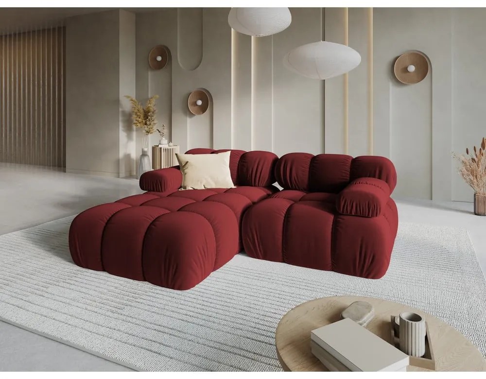 Divano in velluto rosso 191 cm Bellis - Micadoni Home