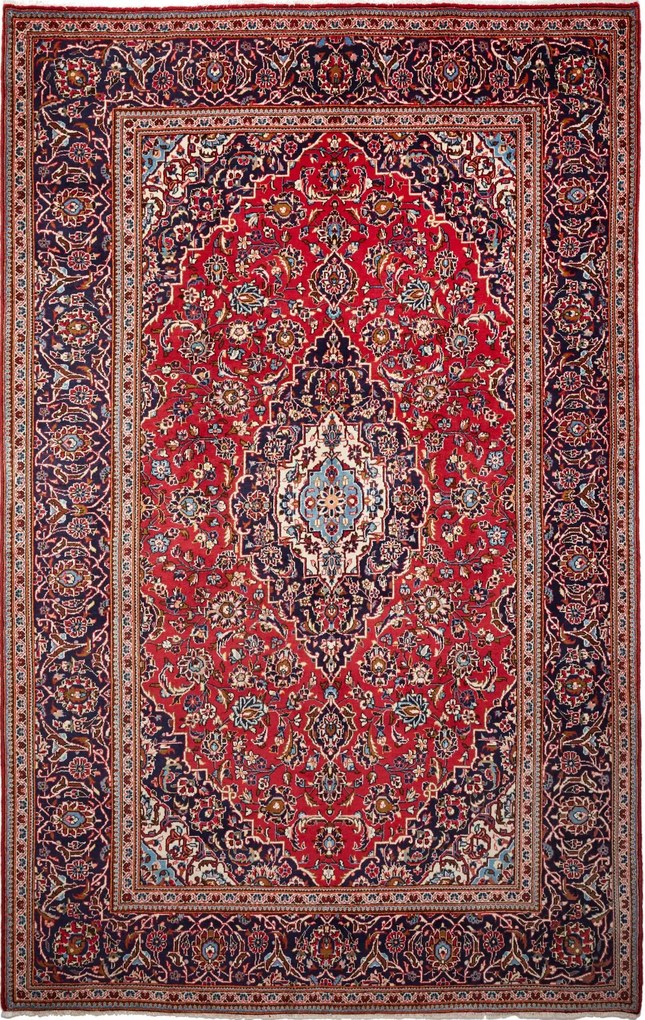 Kashan Tappeto 200 x 310 Rosso (Iran) Annodato A Mano