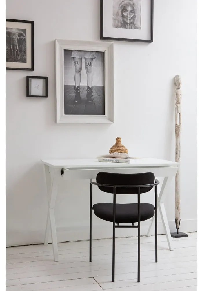 Sedia da pranzo in velluto nero Ivy - WOOOD