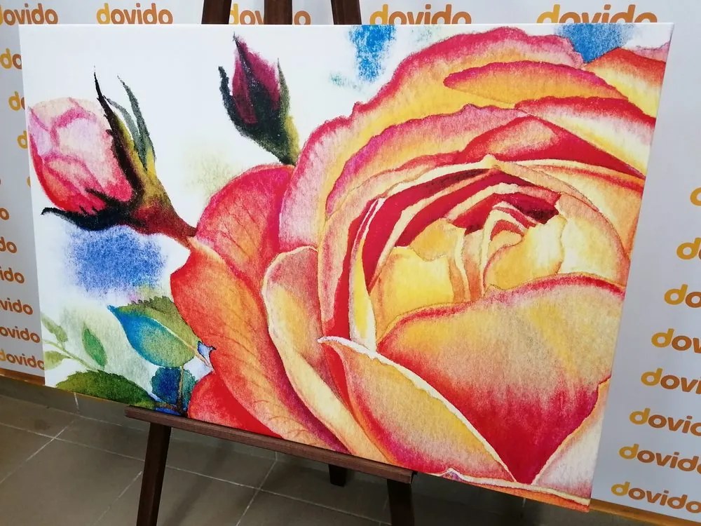 Stampa su tela – Rose in sfumature rosa