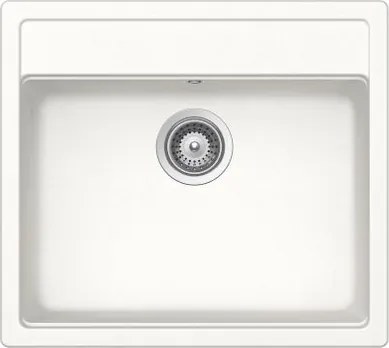 Lavello sopratop 1 vasca in quarzo bianco SCHOCK Nemo N100 CRISTALITE® L 49 x L 55.2 cm