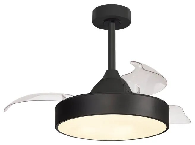 Ventilatore da soffitto Alaska nero, Ø 43 cm, CCT, dimmerabile, MANTRA IP20