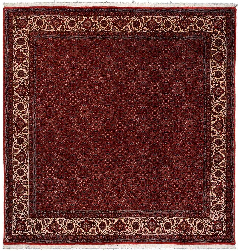 Bidjar Tappeto 210x210 Rosso (Iran) Annodato A Mano