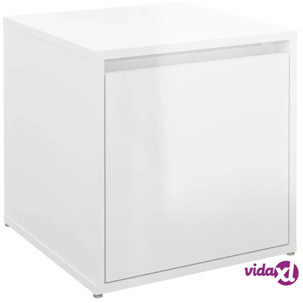 vidaXL Cassetto Contenitore Bianco Lucido 40,5x40x40 cm in Legno