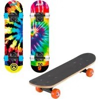 Skateboard con Tavola 80 cm in Legno Concava Hippy Multicolore