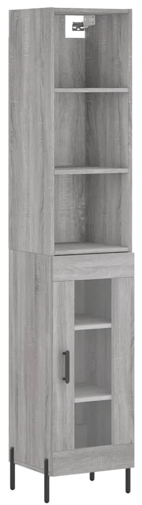 Credenza Grigio Sonoma 34,5x34x180 cm in Legno Multistrato