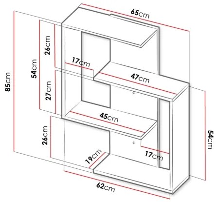 Mensola MORIKO 85x65 cm bianco/marrone