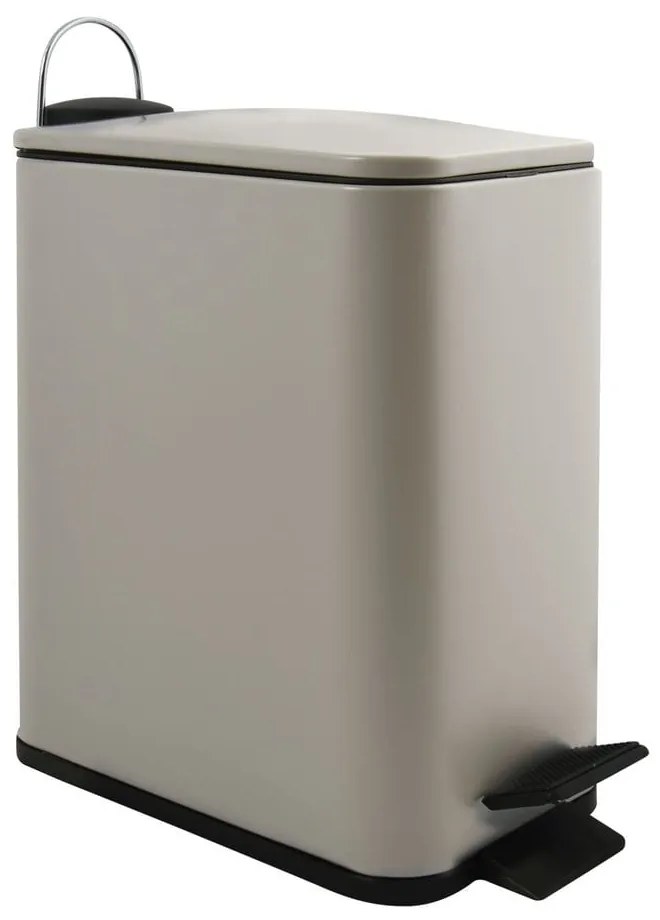 Cestino per la spazzatura grigio tortora in acciaio con pedale 5 l Erik – Spirella
