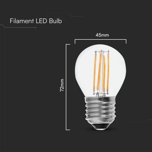 Lampadina LED FILAMENT G45 E27/6W/230V 6500K