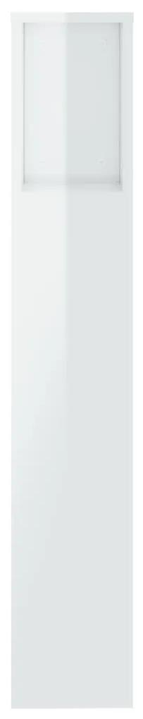 Testiera con scomparti bianco lucido 200x18,5x104,5 cm