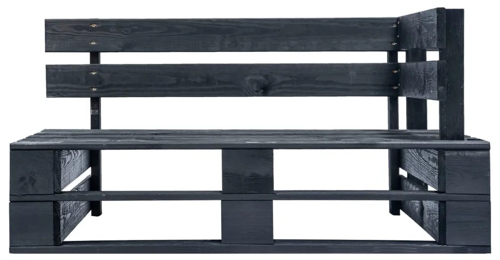 Divano angolare da giardino pallet legno pino impregnato nero