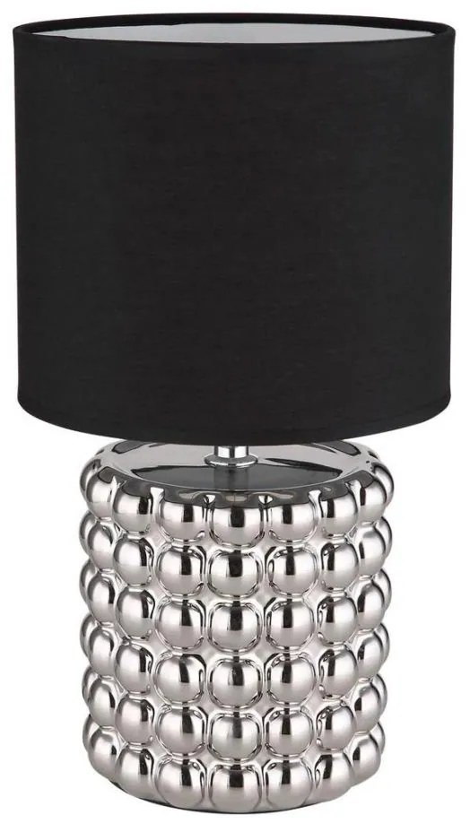 Globo 21626C - Lampada da tavolo VALENTINO 1xE14/40W/230V nero/argento