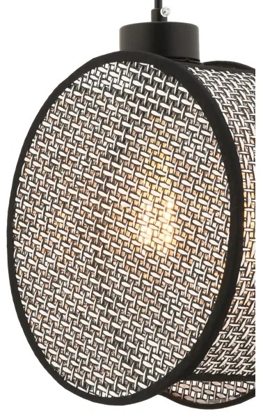 Lampadario a sospensione DRUM 1xE27/60W/230V grigio/nero