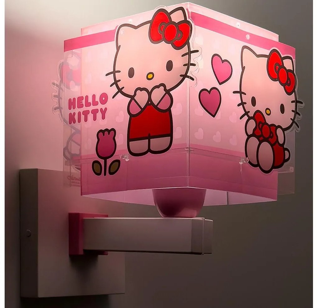 Dalber 73269 - Applique da parete per bambini HELLO KITTY 1xE27/15W/230V rosa