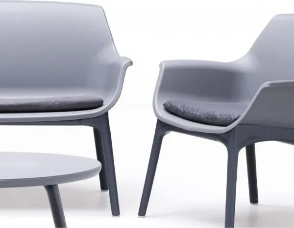 Set da giardino LUXOR in polipropilene bicolore Grigio e Antracite