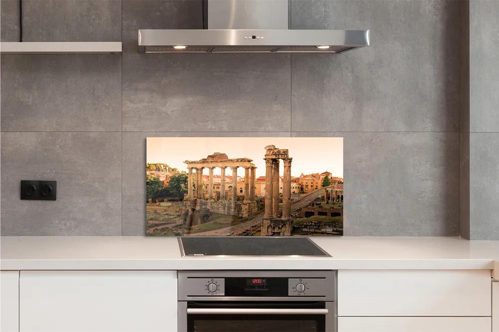 Pannello paraschizzi cucina Alba del Foro Romano di Roma 100x50 cm