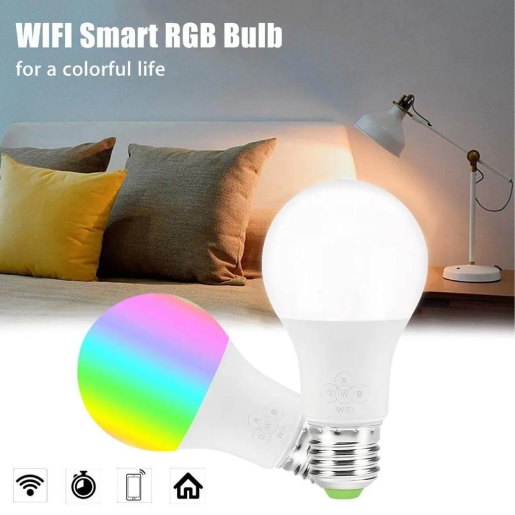 Lampada LED smart E27 11W RGB+CCT WiFi - Amazon Alexa e Google Home Colore RGB+CCT