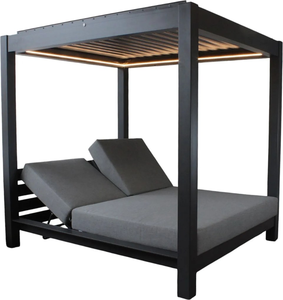 FEDRA - gazebo letto con struttura in alluminio color antracite