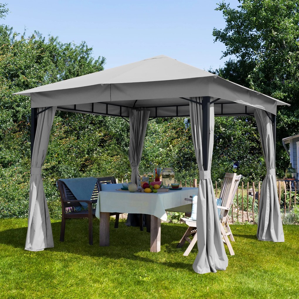 TOOLPORT Gazebo da giardino Sunset Classic pietra, 3x3m - (300040)