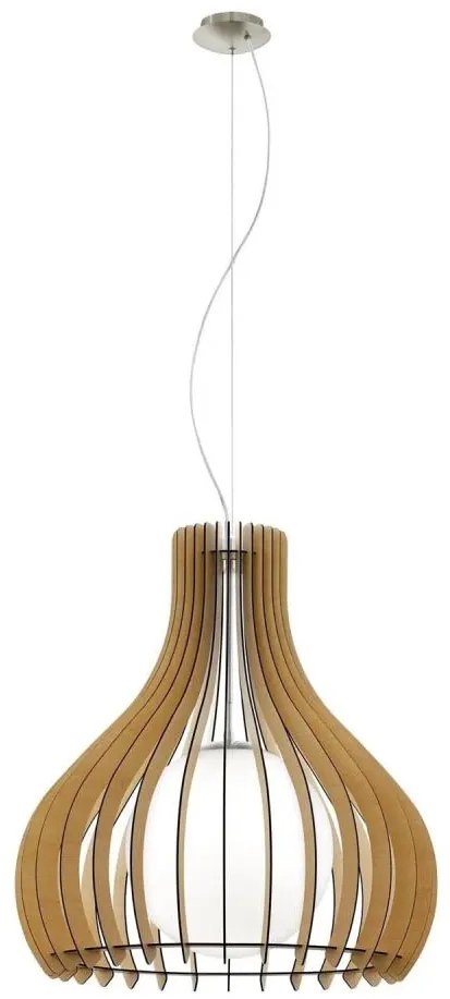 Eglo 61719 - Lampadario a sospensione con filo TINDORI 1xE27/60W/230V diametro 60 cm marrone